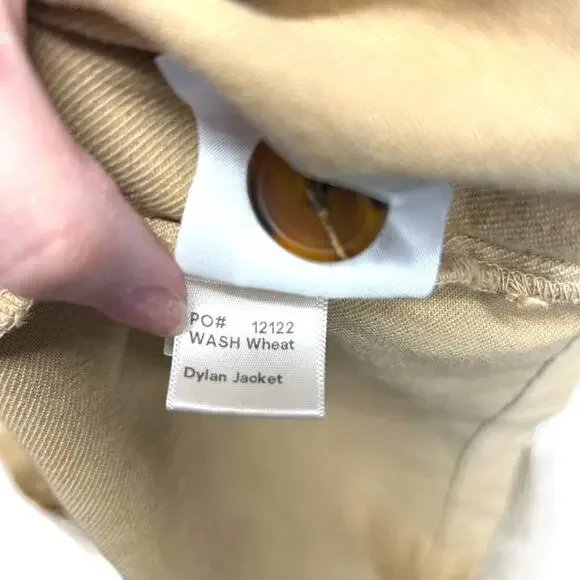 Reformation Dylan Jacket Wheat Khaki Wash Size‎ Medium - Picture 10 of 11